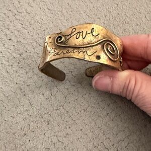 Chico's Gold Cuff inspirational Bracelet